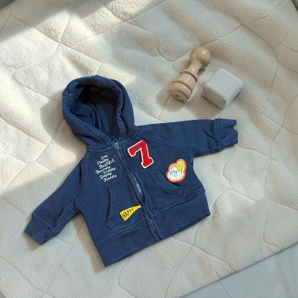Baby GAP x Disney Snow White & Seven Dwarfs Happy Blue 3-6 Months Blue Hoodie